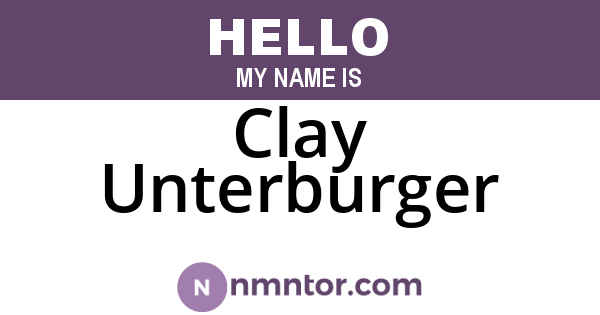 Clay Unterburger