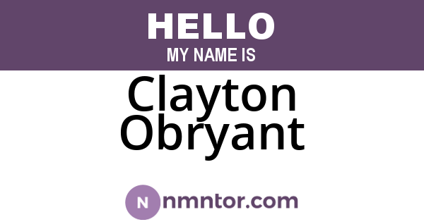 Clayton Obryant