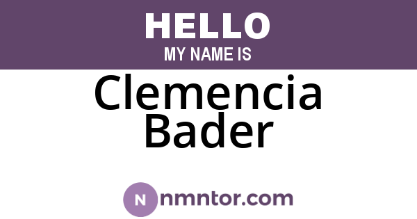 Clemencia Bader