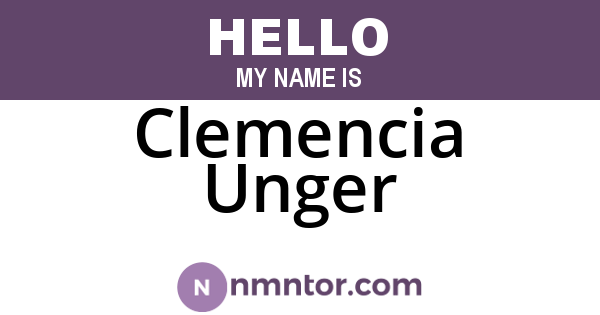 Clemencia Unger