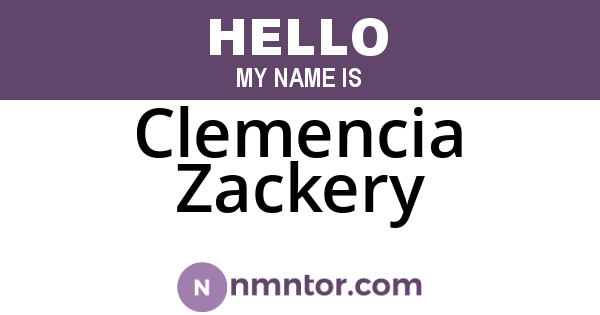 Clemencia Zackery