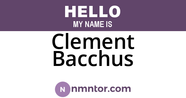 Clement Bacchus