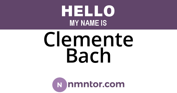 Clemente Bach