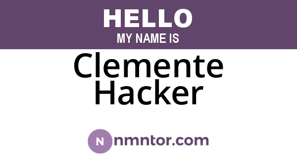 Clemente Hacker