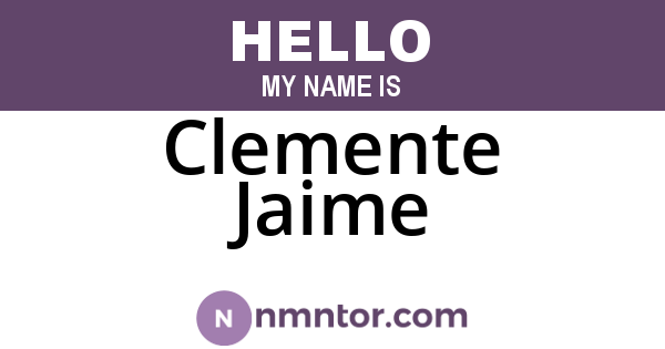 Clemente Jaime