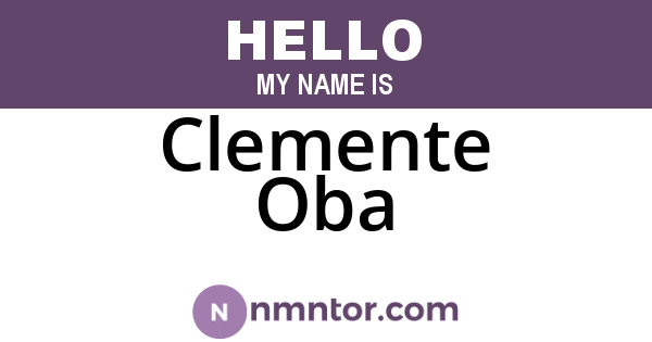 Clemente Oba