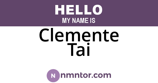 Clemente Tai