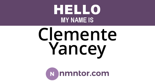 Clemente Yancey