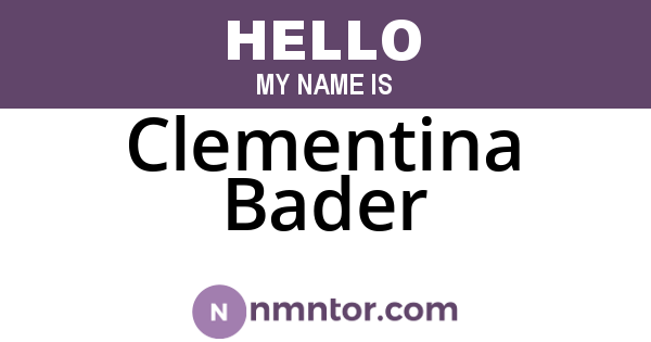 Clementina Bader