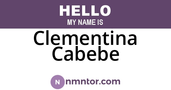 Clementina Cabebe