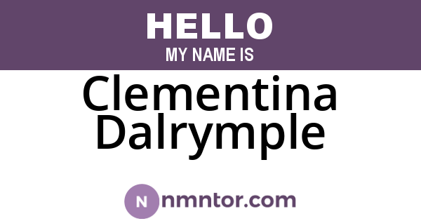 Clementina Dalrymple