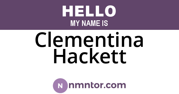 Clementina Hackett