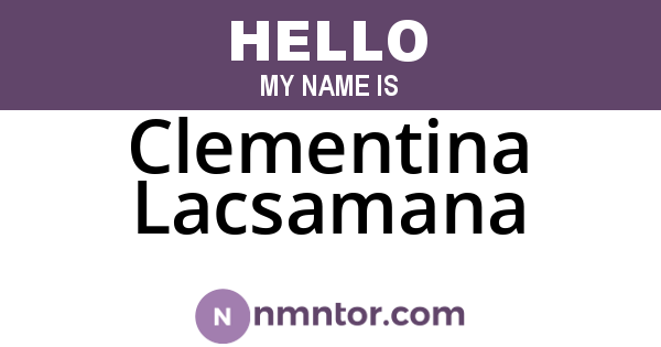Clementina Lacsamana