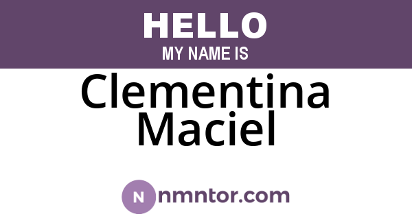 Clementina Maciel