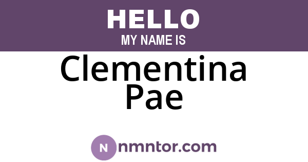 Clementina Pae