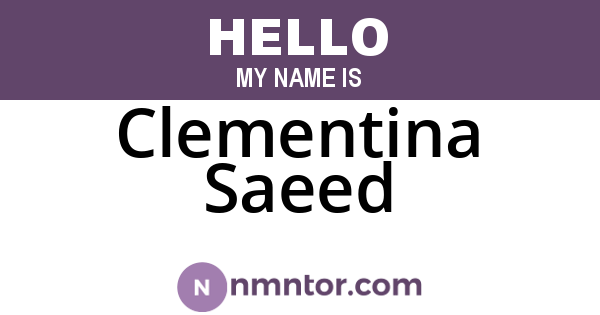 Clementina Saeed