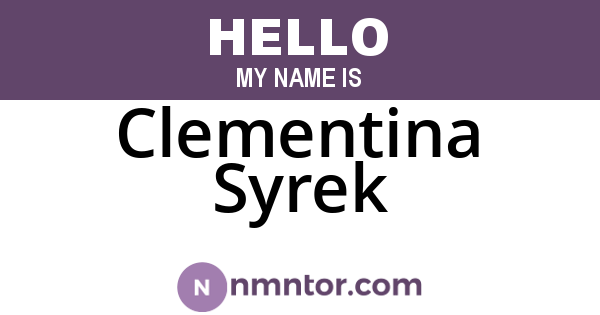 Clementina Syrek