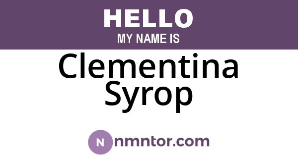 Clementina Syrop