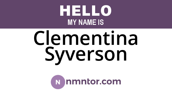 Clementina Syverson