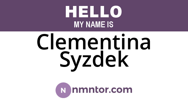 Clementina Syzdek