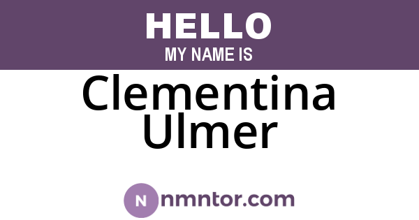 Clementina Ulmer