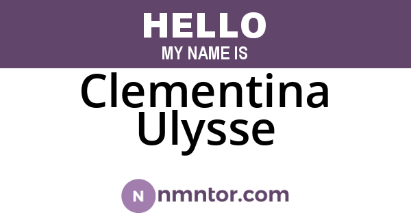 Clementina Ulysse