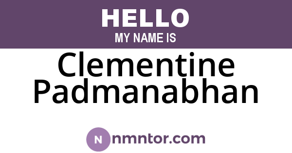 Clementine Padmanabhan