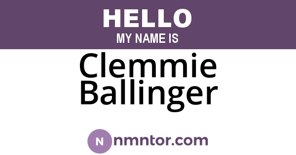 Clemmie Ballinger