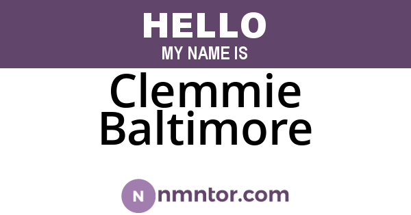 Clemmie Baltimore
