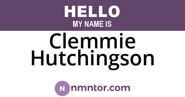 Clemmie Hutchingson
