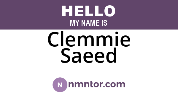 Clemmie Saeed