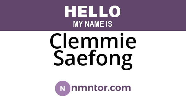 Clemmie Saefong