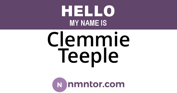 Clemmie Teeple