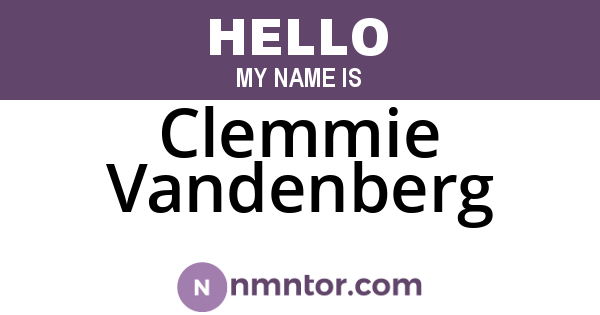 Clemmie Vandenberg