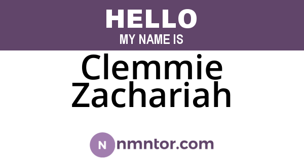 Clemmie Zachariah