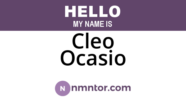 Cleo Ocasio