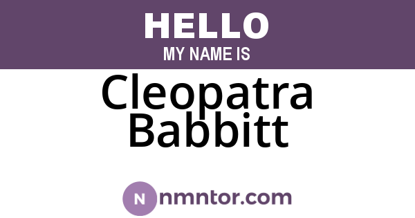 Cleopatra Babbitt