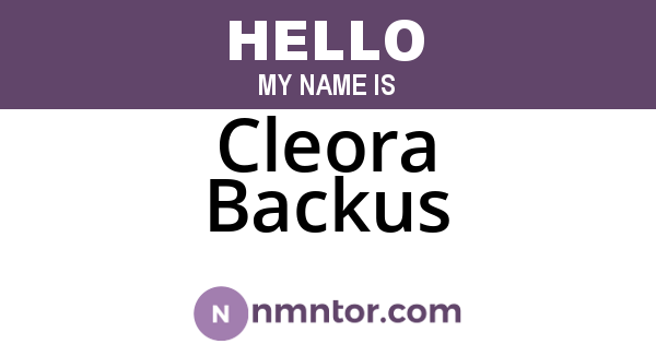 Cleora Backus