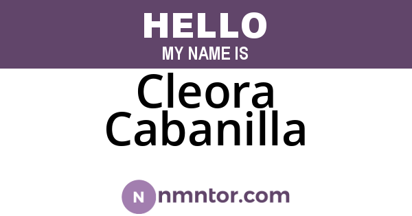 Cleora Cabanilla