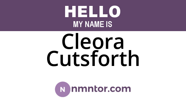 Cleora Cutsforth