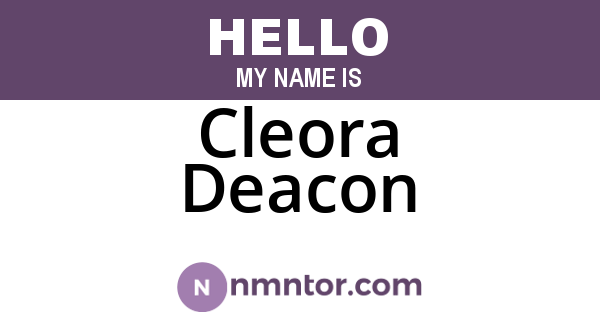 Cleora Deacon