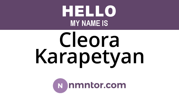 Cleora Karapetyan