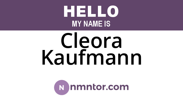Cleora Kaufmann