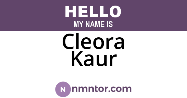 Cleora Kaur
