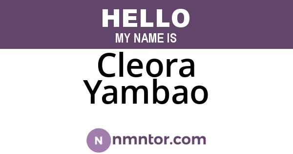Cleora Yambao