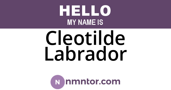 Cleotilde Labrador