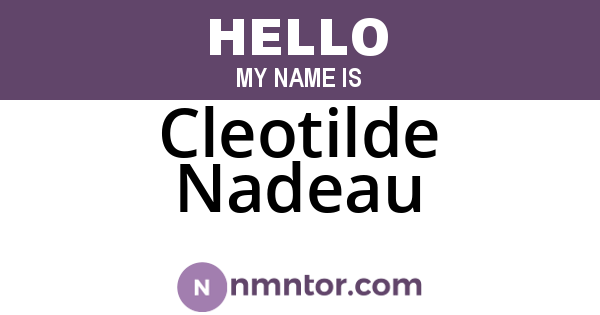 Cleotilde Nadeau