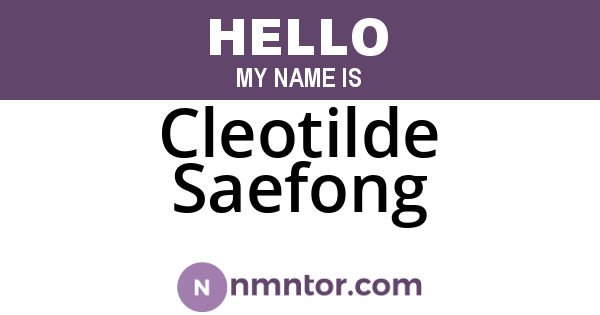 Cleotilde Saefong