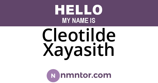 Cleotilde Xayasith