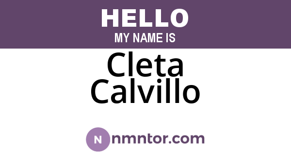 Cleta Calvillo